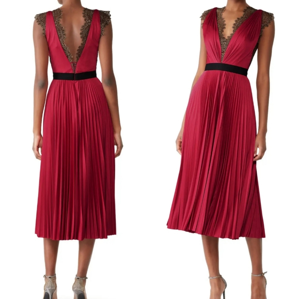 CATHERINE DEANE Lace Trim Milly Dress Tea Length Size 16